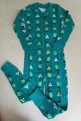 Nwt Hanna Andersson Green Pear Floral Organic Zipper Sleeper Pajamas 90 3t • $25.99