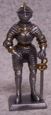 Figurine Medieval Knight Armor Italian With Sword NEW Pewter 4  With Gift Box • $29.99