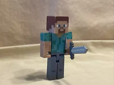 Minecraft Steve With Iron Sword Basic Figure Mojang Video Game Toy • $8.09