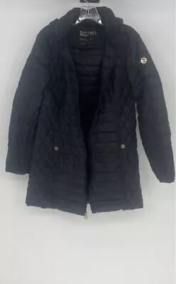 Michael Kors Womens Black Long Sleeve Hooded Full-Zip Puffer Jacket Size Medium • $7.99