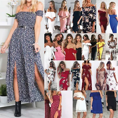 $12.41 • Buy Woman Sexy  Shopping Summer Casual Polyester Printed Plain Evening Dinner Dress