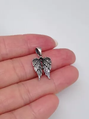 Angel Wings Pendant 925 Sterling Silver Charm 14mm(0.55 )/ 22mm(0.87 ) • $22.98