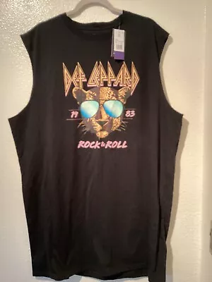 DEF LEPPARD 1983 ROCK & ROLL Mens Sleeveless NWT Tank Top Size XL Black  • $16.99