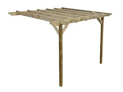 Wooden Lean-to Pergola Kit - Dinasty Design Wall-Mounted Shade Gazebo • £540