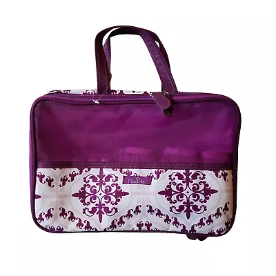 Modella Purple White Cosmetic Bag Makeup Case Organizer Travel Tote • $19.99