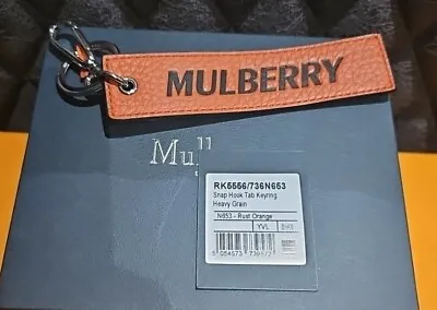 Mulberry Rust Orange Snap Hook Keyring Heavy Grain BNWT With Gift Box • £44.99