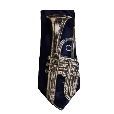 Upbeat Neckwear Trumpet Mens Neck Tie Musical Instrument Musician Band Jazz • $16.99