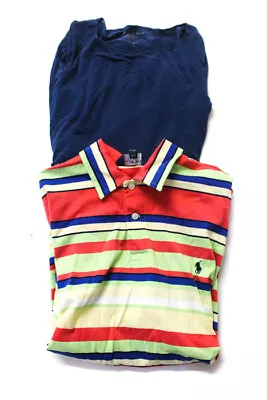 Majestic Paris Polo Golf Lot 2 Shirts Size 1 Medium Blue Orange Yellow LL19LL • $19.99