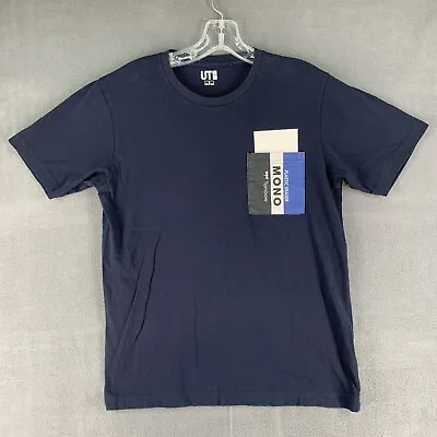 UT Uniqlo X Mono Eraser Shirt Adult S Blue Short Sleeve Pocket Casual Mens • $7.55