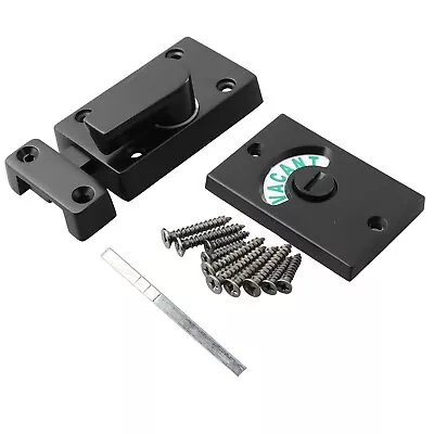 Black Indicator Bolt Vacant Engaged Bathroom Privacy WC Toilet Door Lock Matt • $24.96