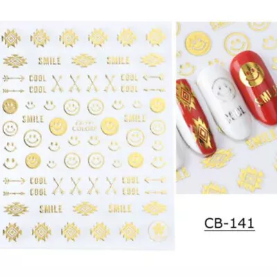 Fashion Shining Gold & Silver Pattern Nail Stickers Art Decals Decoration Women • $1.95