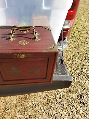 A Vintage Mah Jong Set With Bone On  Bamboo Tiles In Wood Box • $265