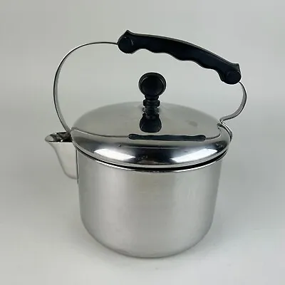 Vintage Farberware 1.5 Qt Stainless Stovetop Tea Coffee Water Kettle Pot Pan USA • $33.25