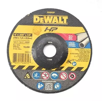Dewalt High Performance 6  X 0.040  X 7/8  Type 27 Cut-Off Wheel DWA8426F • $10.99