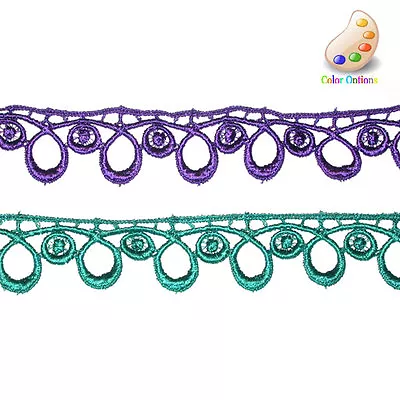 Venice Lace 1 1/8  28mm Purple Or Teal 10 Yards Rayon • $11