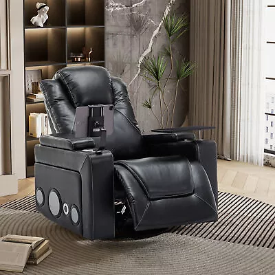 270 Degree Swivel PU Leather Power Recliner Seat Home Theater Recliner Chair • $666.13