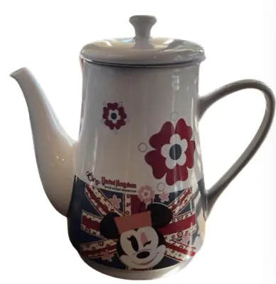 Disney Parks Epcot UK Union Jack Minnie Mouse Teapot New With Tag • £84.65