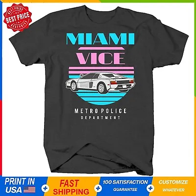 Miami Vice Squad Racecar Metro Police Department TV Series Tshirt • $22.99