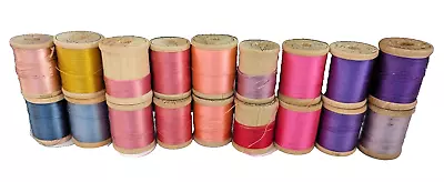 Vintage Wooden Spool Belding Corticelli Pure Silk Thread 100-50 Yds Lot 18 • $34.99