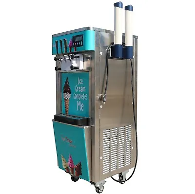 Commercial Soft Ice Cream Machine 3 Flavors 5.3 To 7.9Gallon Per Hour Auto Clean • $1799