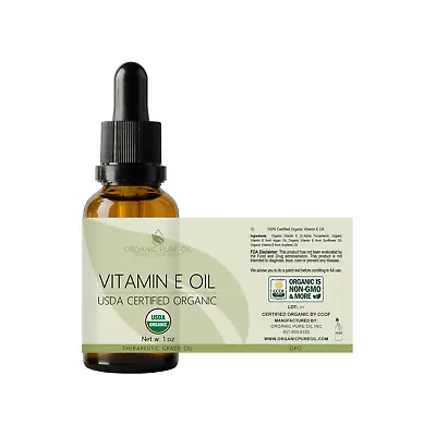 USDA Organic Vitamin E Oil Natural 43000 IU For Skin Hair Face Body Moisturizer • $10.99