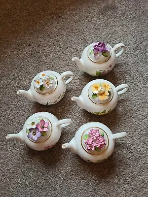£155 • Buy 5 X Royale Stratford Country Cottage Teapots Porcelain Vintage China Encrusted 