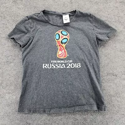 Fifa World Cup 2018 Russia Shirt Womens Medium Adidas Gray • $18.99