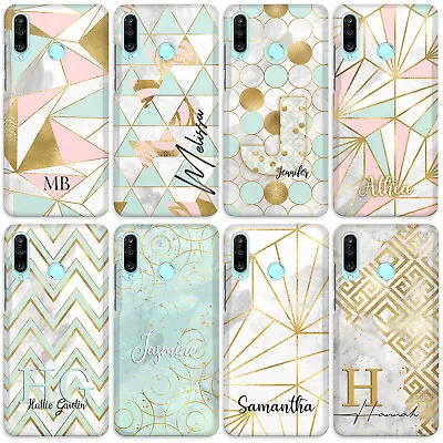 Personalised Initial Phone Case For Huawei Y6s/Y9 Spot Grey Marble Hard Cover • £6.49