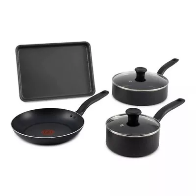 T-Fal Simply Cook 6pc Nonstick Aluminum Cookware Set Black • $42.99