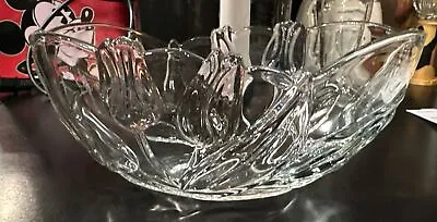 Mikasa Crystal CLEAR COLORED TULIPS 10  OVAL SERVING BOWL ABSOLUTELY STUNNING!! • $24.49