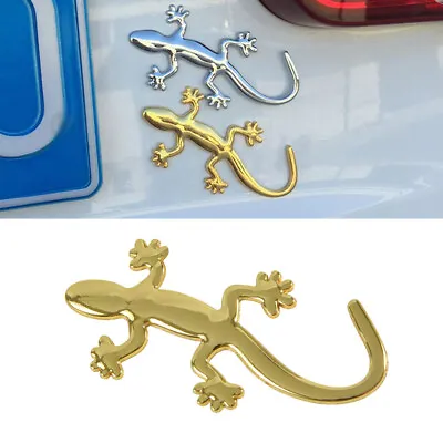 Gold Gecko Lizard Metal Logo Sticker Car Body Window Badge Emblem Accessory • $1.82