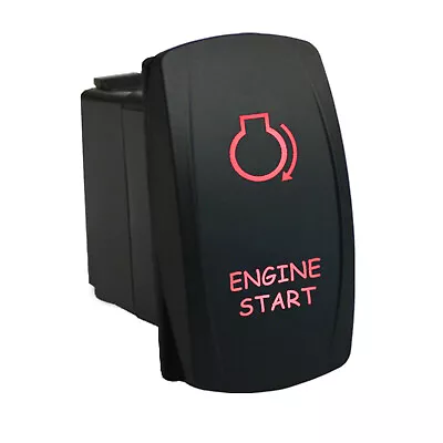 ENGINE START 6M53RM Rocker Switch 12V LED Red MOMENTARY Marine Boat Waterproof • $15.50