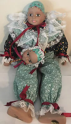 Vintage Linda M Blood Porcelain Doll Victoria Impex 1987 Mardi Gras Pierrot 23  • $40