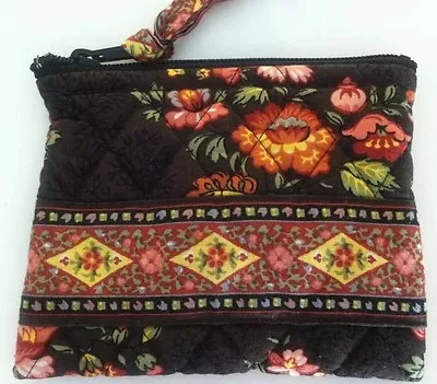 Rare Vera Bradley Retired Chocolat Zip Coin Case Excellent • $28