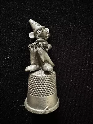 Vintage Disney Treasures Sorcerer Apprentice Mickey Mouse Pewter Thimble • $35