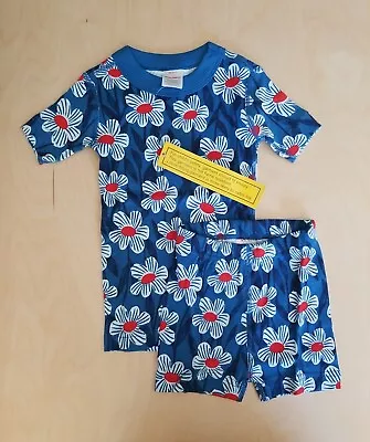 Nwt Hanna Andersson Blue Daisy Organic Short John Pajamas 100 4 • $29.99