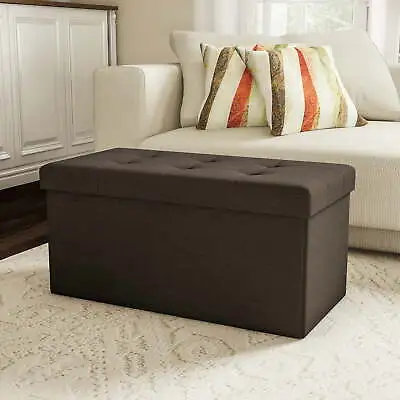 Lavish Home 30-Inch Folding Storage Ottoman With Removable Bin (Brown) • $28.23