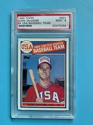 1985 Topps #401 Mark McGwire USA Baseball RC Rookie PSA 9 Oakland Athletics • $108.32