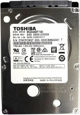 £39.99 • Buy MQ04ABF100 Toshiba 1TB/1000GB 5400rpm Sata 7mm 2.5  Hard Drive 128mb, 6 Gbit/s.