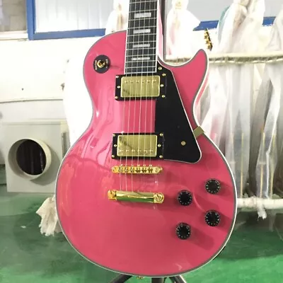 6-Strings Pink Electric Guitar Solid Body Mahogany Body Gold Hardware HH Pickups • $229