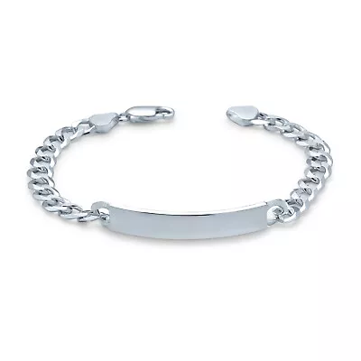 Men ID Bracelet Mariner Curb Figaro Link Chain .925 Sterling Silver 7 -9 Inch • $65.99