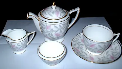 Vintage Minton Petunia Teaset  For One 5 Piece Set Includes Teapot No Damage • £35