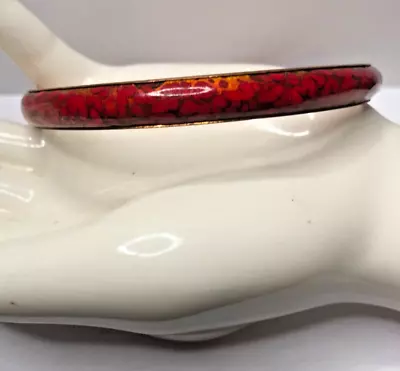 Renoir Matisse Copper & RED Enamel Bangle Bracelet Vintage • $25