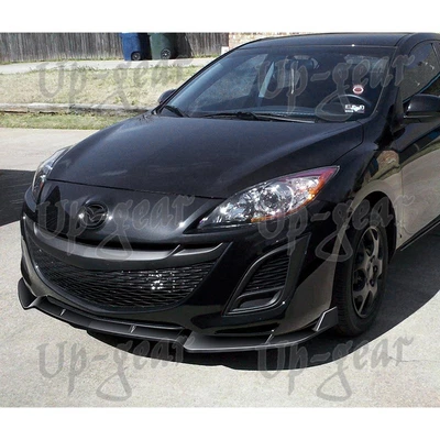 $64.50 • Buy For 10-13 Mazda 3 MS-Style Painted Black Front Bumper Splitter Spoiler Lip 3PCS