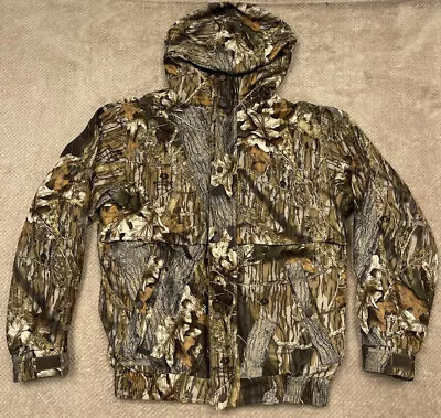 CABELAS Mossy Oak Break Up Duck Camo Insulated Hoodie Hunting Jacket Mens Medium • $65.55