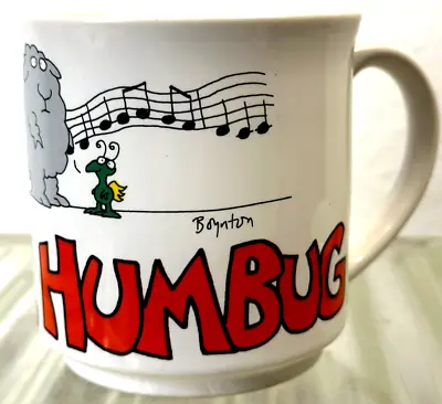 Christmas BAA HUMBUG Coffee Mug With A Fluffy Sheep And Bug Signed Boynton • $24