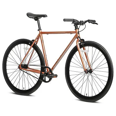 AVASTA 700C 54 In Single Speed Loop Fixed Gear Urban Commuter Fixie Bike Copper • $191.99