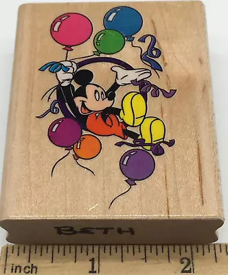 Disney Mickey Mouse PARTY Balloons STREAMERS Rubber Stampede Stamp CELEBRATION • $4.95