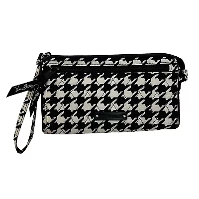 Vera Bradley Midnight Houndstooth Wristlet Wallet RFID Protection Zip Close ID • $12.94