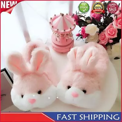 Cute Rabbit Slippers Bunny Closed Toe Slippers Cozy For Men Women (Pink M 38-40) • $27.93